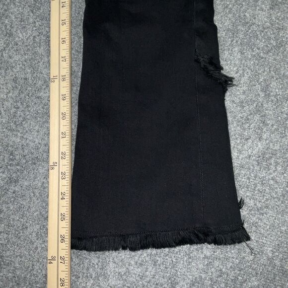 Citizens Of Humanity Jeans Womens Size 30 Black Denim Drew Fray Crop Flare - Picture 8 of 11